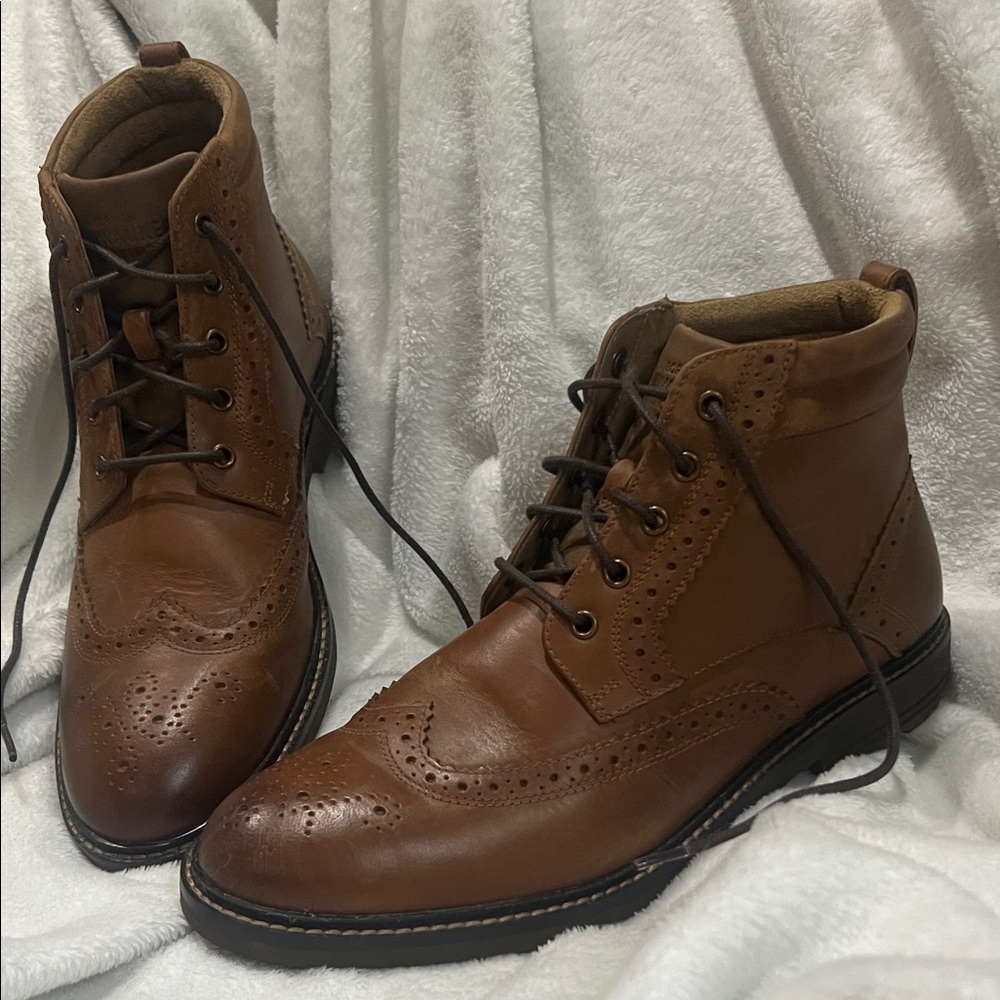 Nunn Bush Men's Brown Leather Brogue Boots